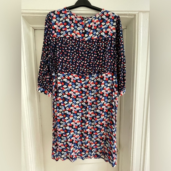 Boden Women's Size US 16L (Tall) Navy Blue Flower Print Shift Dress - Picture 2 of 6